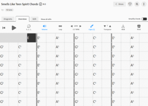 Chordify interface for the students