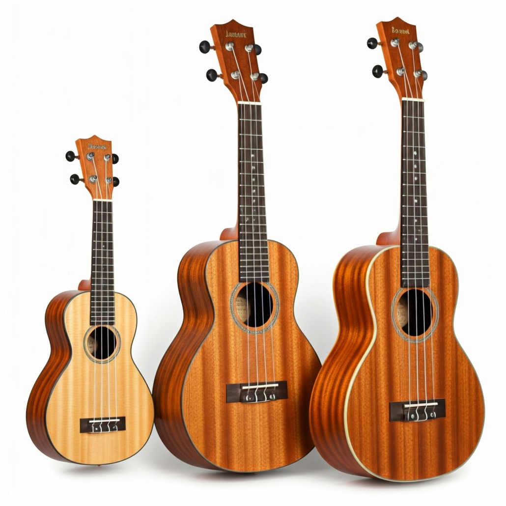 Four Sizes of Ukuleles